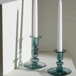Online Alyce Glass Candle Holder, 13x10cm, Green Candle Holder