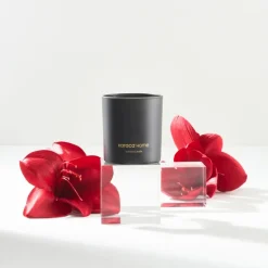 Hot Amber Blossom Scented Candle 8x9.5cm, Red Candles