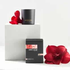 Hot Amber Blossom Scented Candle 8x9.5cm, Red Candles