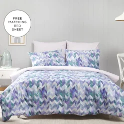 Discount Carina Madison Melange Duvet Cover Set with Bed Sheet, Single, Multi Duvet Cover Sets