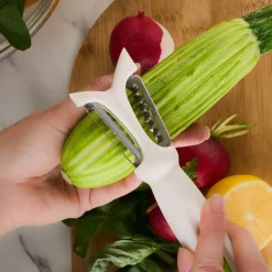 Online Crick Crack Harmony Stainless Steel Double Sided Peeler, Grey Kitchen Utensils