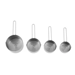 Crick Crack Stainless Steel Nesting Measuring Cups, Silver Kitchen Gadgets