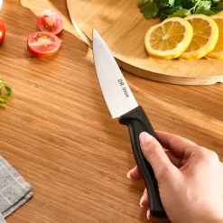 New Dr. Inox Stainless Steel Chef's Knife, 25cm, Black Individual Knives