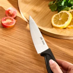 New Dr. Inox Stainless Steel Chef's Knife, 25cm, Black Individual Knives