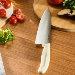 New Dr. Inox Stainless Steel Chef's Knife, 33cm, Cream Individual Knives