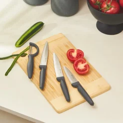 Sale Dr.Inox 4 Piece Stainless Steel Knife Set, Grey Knife Sets