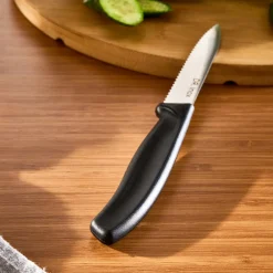New Dr.Inox Serrated Stainless Steel Utility Knife, 21cm, Black Individual Knives