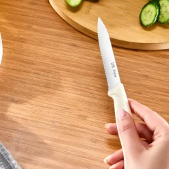 Outlet Dr.Inox Serrated Stainless Steel Utility Knife, 21cm, Cream Individual Knives
