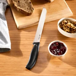 Sale Dr.Inox Stainless Steel Bread Knife, 32cm, Black Individual Knives