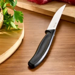 Sale Dr.Inox Stainless Steel Steak Knife, 23cm, Black Individual Knives