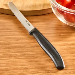 Online Dr.Inox Stainless Steel Tomato Knife, 22cm, Black Individual Knives