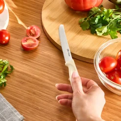 Hot Dr.Inox Stainless Steel Tomato Knife, 22cm, Cream Individual Knives