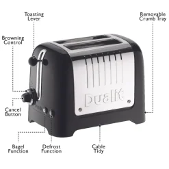 Hot Dualit Black Toaster, 1000W Toasters