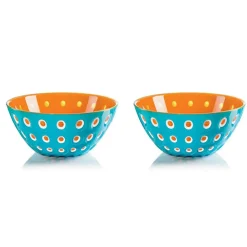 Clearance Guzzini Le Murrine 2 Piece Cereal/Soup Bowl Set, 12.5cmx5.6cm, Blue Orange Bowls