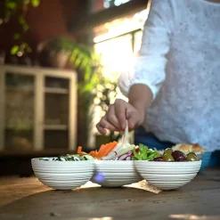 Discount Guzzini Tierra 3-Compartment Snack Bowl, Brown Bowls