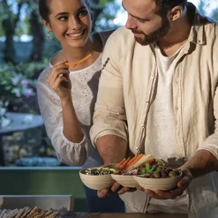 Discount Guzzini Tierra 3-Compartment Snack Bowl, Brown Bowls