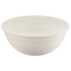 Guzzini Tierra Salad Bowl with Lid, XLarge, Light Cream Bowls