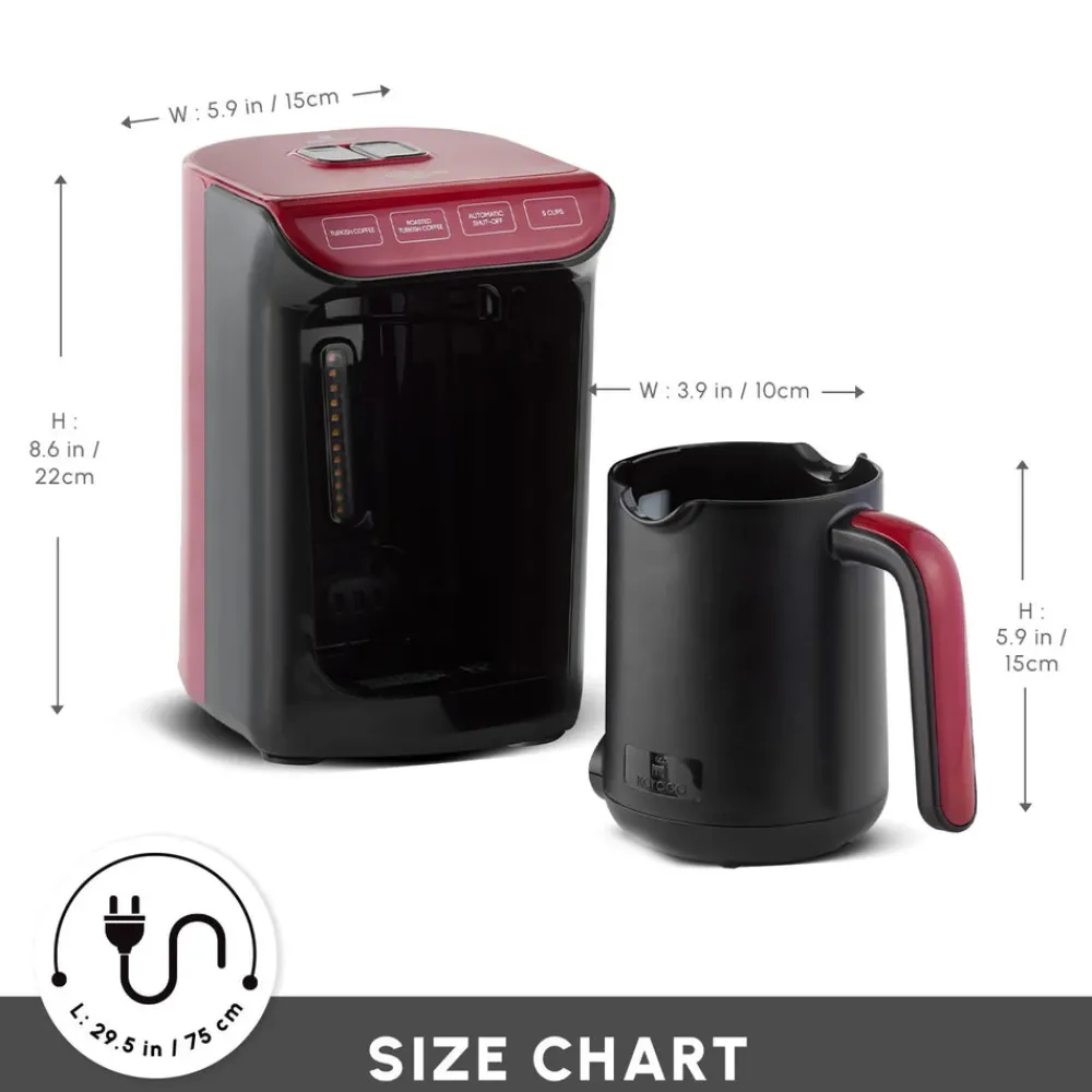 Outlet Hatır Köz Turkish Coffee Maker, 535W, Red Turkish Coffee Maker|Coffee Machines