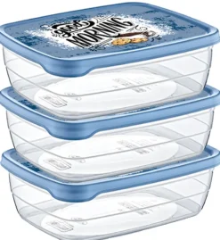 New Hobby 3-Piece Deco Storage Container, 1.2L, Storage Containers
