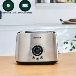 Best Homend Breadfast 1502 Toaster, Silver Black Toasters