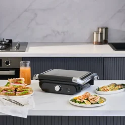 New Grilliant 1366H Stainless Steel Body Sandwich Toaster & Grill Maker with Removable Cast Plates, 2000W, Inox Sandwich Toasters