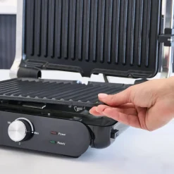 New Grilliant 1366H Stainless Steel Body Sandwich Toaster & Grill Maker with Removable Cast Plates, 2000W, Inox Sandwich Toasters