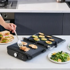 New Grilliant 1366H Stainless Steel Body Sandwich Toaster & Grill Maker with Removable Cast Plates, 2000W, Inox Sandwich Toasters