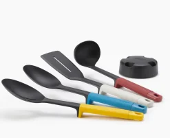 New Joseph Joseph Elevate Slim 4-piece Utensil Set with Storage Stand, Multicolour Kitchen Utensils