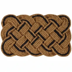 Outlet Kaşmir Rugs 7/24 Black Naturel Coco Door Mat, 45cmx75cm, Multi Door Mats