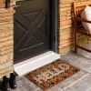 Clearance Kaşmir Rugs 7/24 Colourful Floral Hello Coco Door Mat, 45cmx75cm, Multi Door Mats
