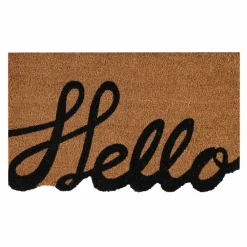 Online Kaşmir Rugs 7/24 Patterned Hello Coco Door Mat, 45cmx75cm, Multi Door Mats
