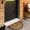 Best Kaşmir Rugs 7/24 Rubber Fan Coco Door Mat, 45cmx75cm, Multi Door Mats