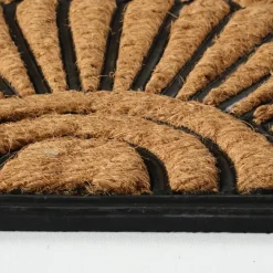 Best Kaşmir Rugs 7/24 Rubber Fan Coco Door Mat, 45cmx75cm, Multi Door Mats
