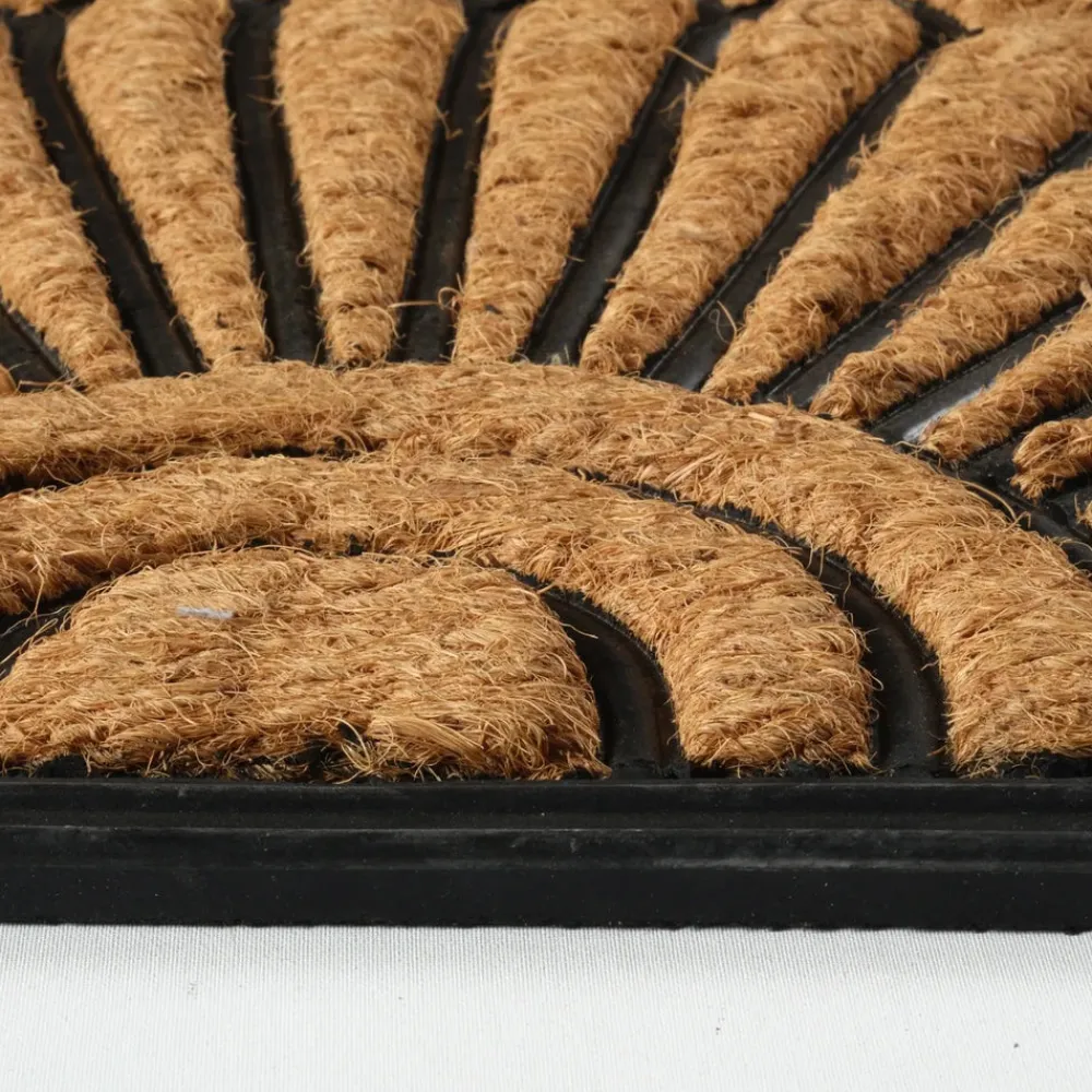 Best Kaşmir Rugs 7/24 Rubber Fan Coco Door Mat, 45cmx75cm, Multi Door Mats