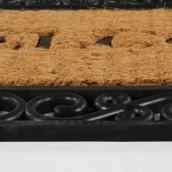 Discount Kaşmir Rugs 7/24 Rubber-Framed Welcome Coco Door Mat, 45cmx75cm, Multi Door Mats