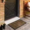Hot Kaşmir Rugs 7/24 Rubber-Striped Coco Door Mat, 45cmx75cm, Multi Door Mats