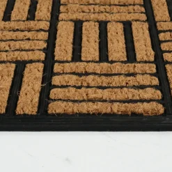 Hot Kaşmir Rugs 7/24 Rubber-Striped Coco Door Mat, 45cmx75cm, Multi Door Mats