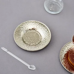 Outlet Ada 18-Piece Turkish Tea Set for 6 People, 130ml, Platin Turkish Tea Sets