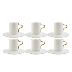 Sale Aged 12 Piece Porcelain Espresso Turkish Coffee Cup Set for 6 People, 80ml, Multi Espresso & Turkish Coffee Cup Sets