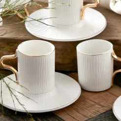 Sale Aged 12 Piece Porcelain Espresso Turkish Coffee Cup Set for 6 People, 80ml, Multi Espresso & Turkish Coffee Cup Sets