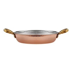 Best Alacahöyük Copper Shallow Stock Pot, 20cm, Copper Copper Cookware