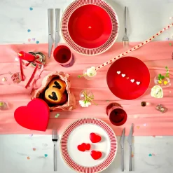 Discount Amour 6-Piece Bone China Dinner Set for 2 People, Red Multi See All Dinner Sets|Bone China Dinner Sets