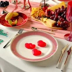 Discount Amour 6-Piece Bone China Dinner Set for 2 People, Red Multi See All Dinner Sets|Bone China Dinner Sets