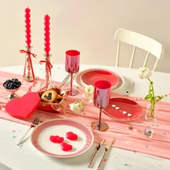 Discount Amour 6-Piece Bone China Dinner Set for 2 People, Red Multi See All Dinner Sets|Bone China Dinner Sets