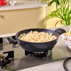 Discount Aqua Granite Non-Stick Induction Shallow Casserole, 26m, Blue Pots|Induction Cookware