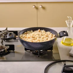 Discount Aqua Granite Non-Stick Induction Shallow Casserole, 26m, Blue Pots|Induction Cookware