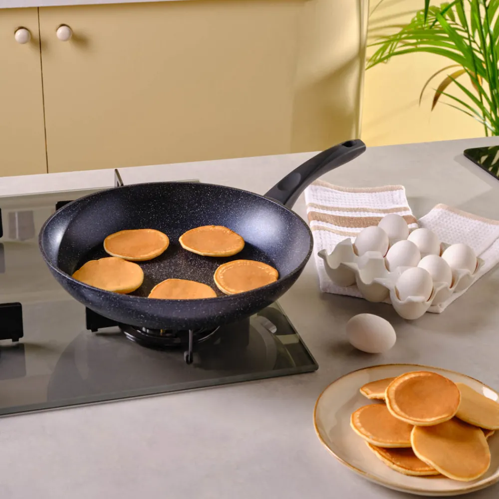 Online Aqua Granite Non-Stick Induction Frying Pan, 30cm, Blue Pans