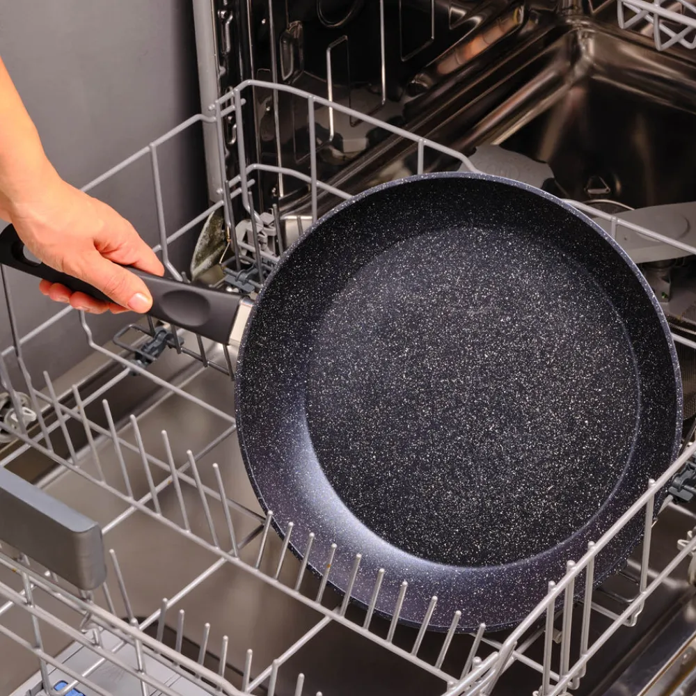 Online Aqua Granite Non-Stick Induction Frying Pan, 30cm, Blue Pans