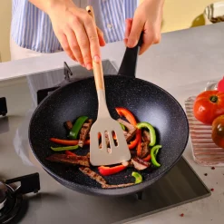 Aqua Granite Non-Stick Induction Wok Pan, 28cm, Blue Pans|Induction Cookware