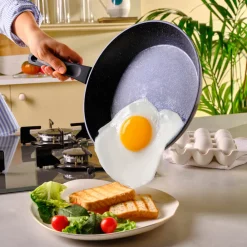 Aqua Granite Non-Stick Induction Frying Pan, 26cm, Blue Pans
